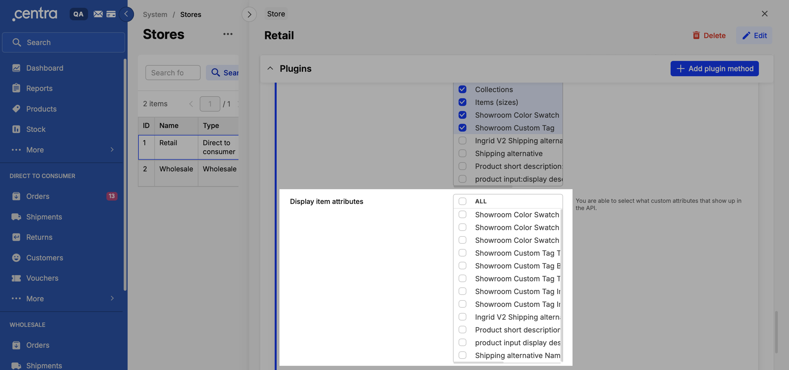 Plugin settings
